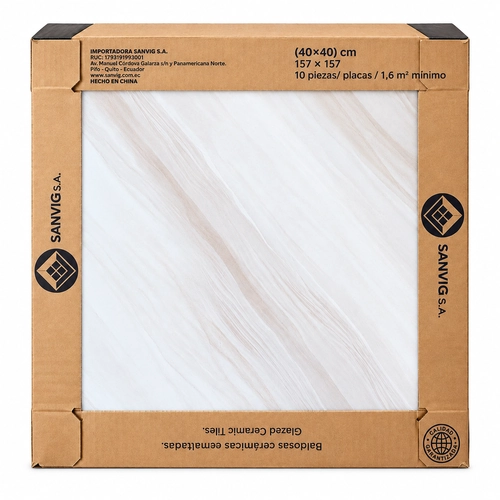 Sanvig Marble 2 Veins Gres Ceramic Floor Tile (40x40 cm / 1.6 m² Box)